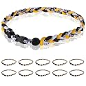 12 Pack Baseball Necklace 18inch, Team Gift for Baseball Funs, Three Braided Titanium Tornado Rope Design, with Muti - Color for Pick