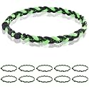 12 Pack Baseball Necklace 18inch, Team Gift for Baseball Funs, Three Braided Titanium Tornado Rope Design, with Muti - Color for Pick