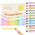 12-Pack Bible Gel Highlighters, Pastel No Bleed No Smear Twist-Up