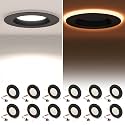 POWERASIA 12 Pack 5/6 Inch LED Metal Recessed Lighting with Night Light