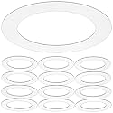 12 Pack Gloss White Goof Trim Ring for 6 Inch Recessed Can Lighting Down Light, Outer Diameter 8 inches