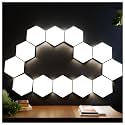 Hexagon Touch White LED Wall Lights, Modular Decor Panels, 12 Pack