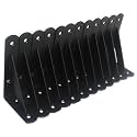 12 Pack L5 x H 3" Black Heavy Duty Shelf Brackets with Screws Metal Shelf Brackets Shelf Support Angle Brackets for Shelves L Brackets Heavy Duty Floating Shelf