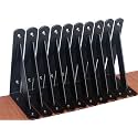 12 Pack L6 x H 4" Black Heavy Duty Shelf Brackets with Screws Metal Shelf Brackets Shelf Support Angle Brackets for Shelves L Brackets Heavy Duty Floating Shelf