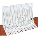 12 Pack L8 x H 6" White Heavy Duty Shelf Brackets with Screws Metal Shelf Brackets Shelf Support Angle Brackets for Shelves L Brackets Heavy Duty Floating Shelf