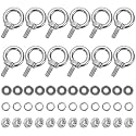 12 Pack M5 Stainless Steel Eye Bolts with Nuts &amp; Washers, M5x0.45 L