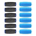 12 Pack Replacement Roller for Amope Pedi, Replacement Head Refills Compatible with Amope Pedi Refills Electronic Perfect Foot File-6 Extra Coarse &amp; 6 Regular Coarse