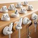 12-Pack Rotatable Cord Holder for Nightstand, LISEN 360°Rotating Magnetic Clips, No-Residue Strong Adhesive Cord Organizer for Desk, Phone Cord Holder for Home, Car, Office Desk Accessories, White