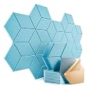 12 Pack Self-Adhesive Acoustic Panels 12" X 10" X 0.4" - Sound Proof Foam Panels with High Density, Y-Lined Design, Flame Resistant, Absorb Noise and Eliminate Echoes(Light Blue)
