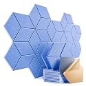 12 Pack Self-Adhesive Acoustic Panels 12" X 10" X 0.4" - Sound Proof Foam Panels with High Density, Y-Lined Design, Flame Resistant, Absorb Noise and Eliminate Echoes(Steel Blue)