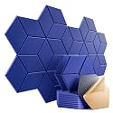 12 Pack Self-Adhesive Acoustic Panels 12" X 10" X 0.4" - Sound Proof Foam Panels with High Density, Y-Lined Design, Flame Resistant, Absorb Noise and Eliminate Echoes(Telecom Blue)