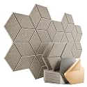 12 Pack Self-Adhesive Acoustic Panels 12" X 10" X 0.4" - Sound Proof Foam Panels with High Density, Y-Lined Design, Flame Resistant, Absorb Noise and Eliminate Echoes(Camel)