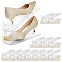 12 Pack Shoe Slots Organizer for Closet, Adjustable Shoe Stackers for a Pair of Shoes Shoe Rack Storage Shoe Space Saver 50% Shoe Shelf Display Holder for Closet