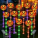 12 Pack Solar Pumpkin Lights Outdoor Waterproof for Halloween Decorations