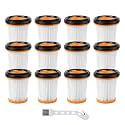 12 Pack WV201 Filter Replacement for Shark Wandvac ION W1 S87 Cordless Handheld Vacuum, Compatible with WV200, WV201, WV205, WV220, WV201BK, Compare to Part # XHFWV200