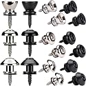 12 Packs Guitar Strap Locks Button Acoustic Electric Guitar Parts, 4 Trumpet, 4 Small & 4 Large Mushroom Head Style Buttons with End Pins & Washers for Acoustic Electric Bass Ukulele