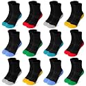 12 Pairs Boys Crew Athletic Socks, Kids Cotton Socks Ages 1-13