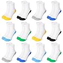 12 Pairs Boys Crew Athletic Socks, Kids Cotton Socks Ages 1-13