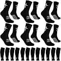 12 Pairs Cross Grip Soccer Socks Soccer Shin Guard Sleeves Non Slip Christian Socks with Bible Verse for Men Women