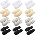 12 Pairs House Slippers for Guests Disposable Open Toe Spa Slippers Unisex Travel Slipper Bulk for Halloween Christmas Wedding Party