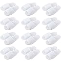 12 Pairs House Slippers for Guests Disposable Open Toe Spa Slippers Unisex Travel Slipper Bulk for Halloween Christmas Wedding Party