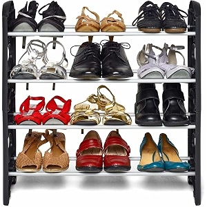 12 Pairs Metal Plastic Shoe Stand
