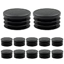 12 Pcs 1-1/4"" Round Plastic Plugs Insert Chair End Caps Black End Caps for Tubing, Chair Legs, TUOHAI002401201237