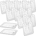 12 Pcs 1/6 Size Food Pan Lids with Handle Polycarbonate Clear Food Pan Lids