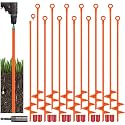 12 Pcs 30 Inch Long Spiral Ground Anchor Heavy Duty for Hard Soil (Orange)