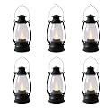 (12 Pcs-5.1in) Mini Lanterns for Vintage Western Christmas Decor, Lightweight Portable Small LED Lanterns Decorative Indoor & Outdoor Hanging Ornaments for Weddings Party Halloween Decorations