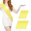 12 Pcs Blank Satin Sash Party Decorations Plain Sash Satin Sash Yellow Sash Pageant Sash Sashes for Birthday, Wedding, Graduation, DIY, Beauty Pageant, Hen Party, Homecoming, Make Your Own Sash