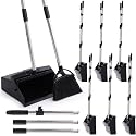 12 Pcs Broom and Dustpan Set with Comb, Collapsible Standing, Black