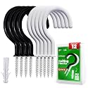 12 Pcs Ceiling Hooks for Hanging Plants 2 Inches Vinyl Coated