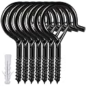 12 Pcs Ceiling Q Hanger Hooks for Hanging Plants 2.2 inches Black