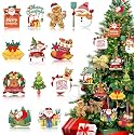 16Pcs Christmas Decorations, Gingerbread House Ornaments, Festive Tree Hanging Decor for Holiday Party, Classroom and Office, Family Activity (16pcs (red P)