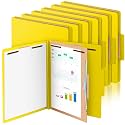 12 Pcs Classification Folders 1 Pocket Divider Medical Folder, Yellow