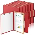 12 Pcs Classification Folders 1 Pocket Divider Medical Folder, Red
