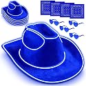 12 Pcs Cowboy Light up Hat Set, Cowgirl Party Accesorry