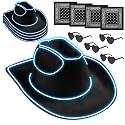 12 Pcs Cowboy Light up Hat Set, Cowgirl Party Accesorry