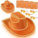 12 Pcs Cowboy Light up Hat Set, Cowgirl Party Accesorry