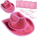12 Pcs Cowboy Light up Hat Set, Cowgirl Party Accesorry