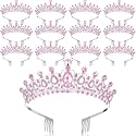 12 Pcs Crystal Tiara Princess Crown with Comb