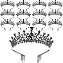 12 Pcs Crystal Tiara Princess Crown with Comb