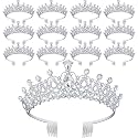 12 Pcs Crystal Tiara Princess Crown with Comb