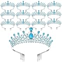 12 Pcs Crystal Tiara Princess Crown with Comb