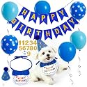 12 PCS Dog Birthday Decorations Dog Birthday Party Supplies Kit Blue