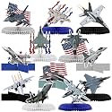 12 Pcs Fighter Party Decorations Airplane Air Force Honeycomb Centerpieces