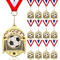 12 Pcs Gold Award Medals Bulk 2.2 Inch Basketball Volleyball Royal Dance Softball Metal Medals with Neck Ribbons Metal Trophy Award Prize Gifts for Tournaments Sports Competitions
