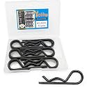 12 Pcs Heavy Duty Hitch Pins Clip R Clips Spring Retaining Wire Hair Pins Cotter Pin Strong Spring Tension Large Carter Pin R Clip Large for Trailer Tractor Mower Carts Truck Black zinc M3x60mm