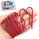 12 Pcs Heavy Duty Hitch Pins Clip R Clips Spring Retaining Wire Hair Pins Cotter Pin Strong Spring Tension Large Carter Pin R Clip Large for Trailer Tractor Mower Carts Truck Red zinc M3x60mm